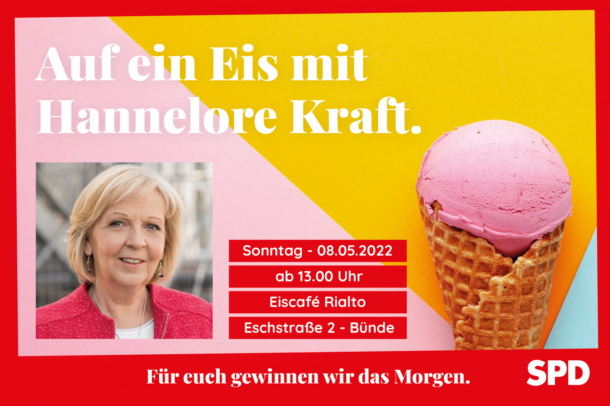 Auf ein Eis mit Hannelore Kraft.